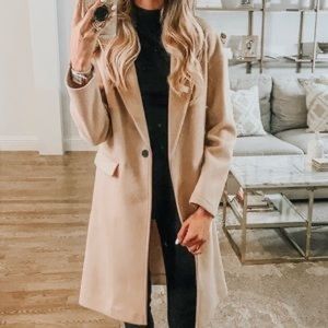 Topshop Lily Knit Back Midi Coat